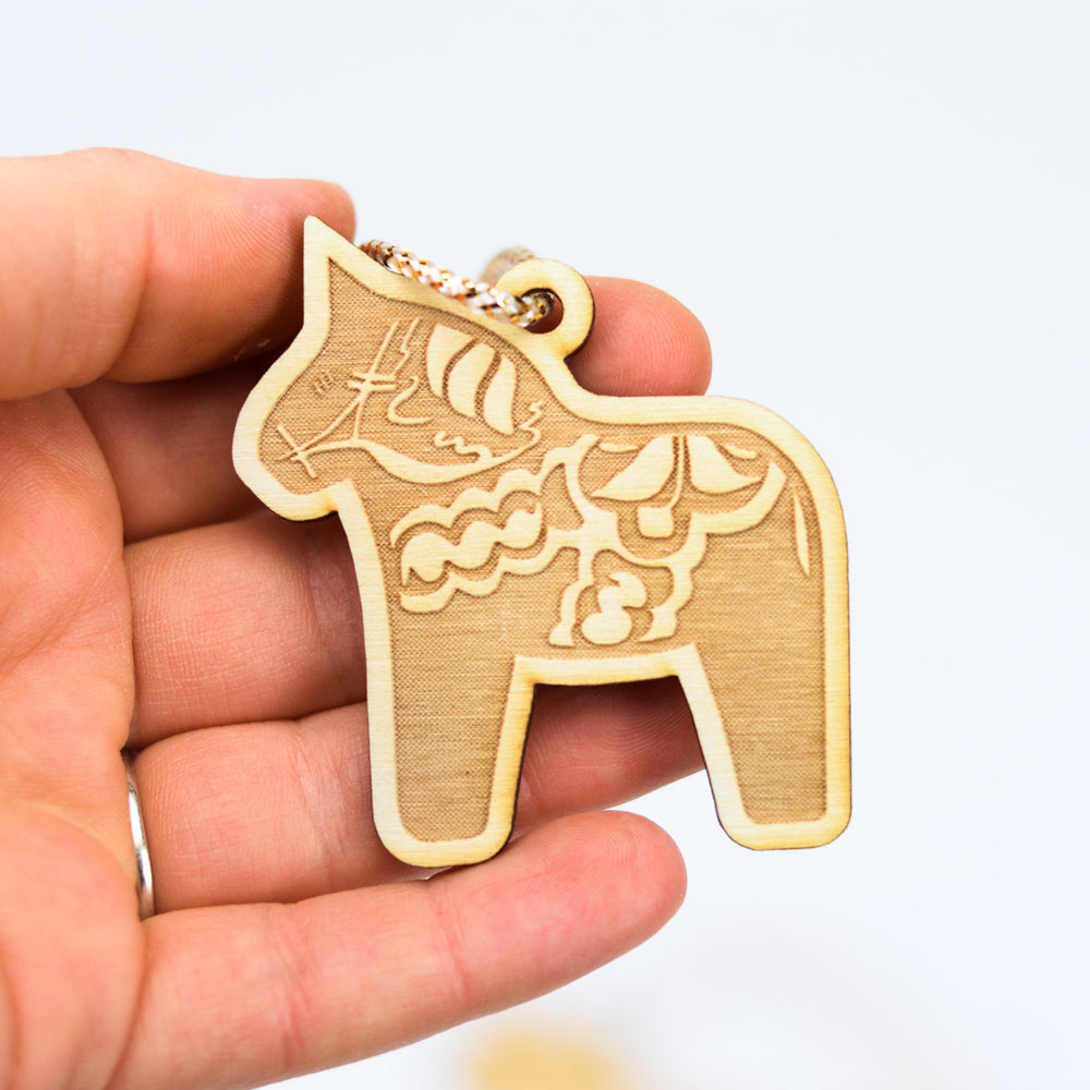  Swedish Dala Horse Engraved Cutting Board - A